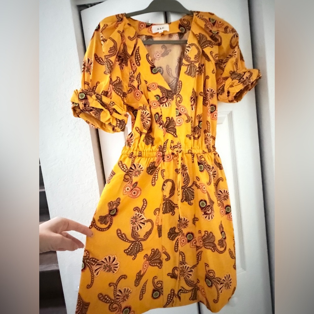 A.L.C Yellow Printed Women's Dress .